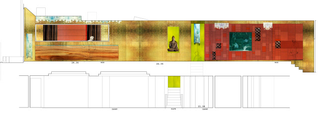 Section through the restaurant